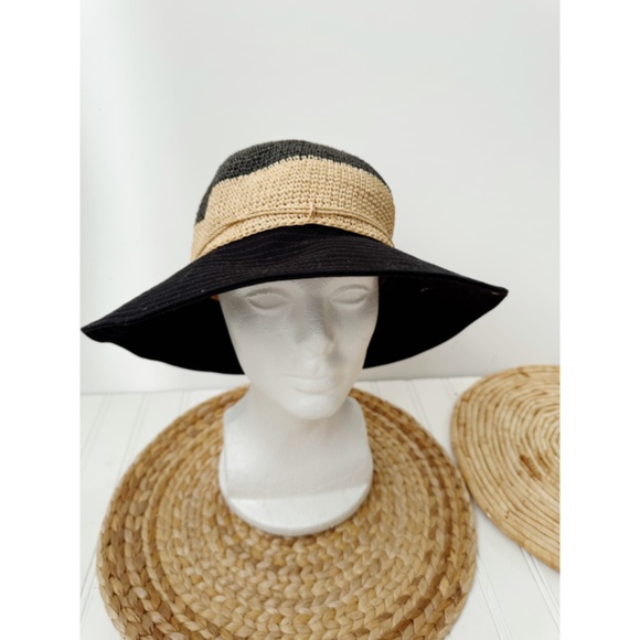 Helen Kaminiski Kalola Raffia and Cotton Brim Packable Sun Hat - Picture 2 of 8